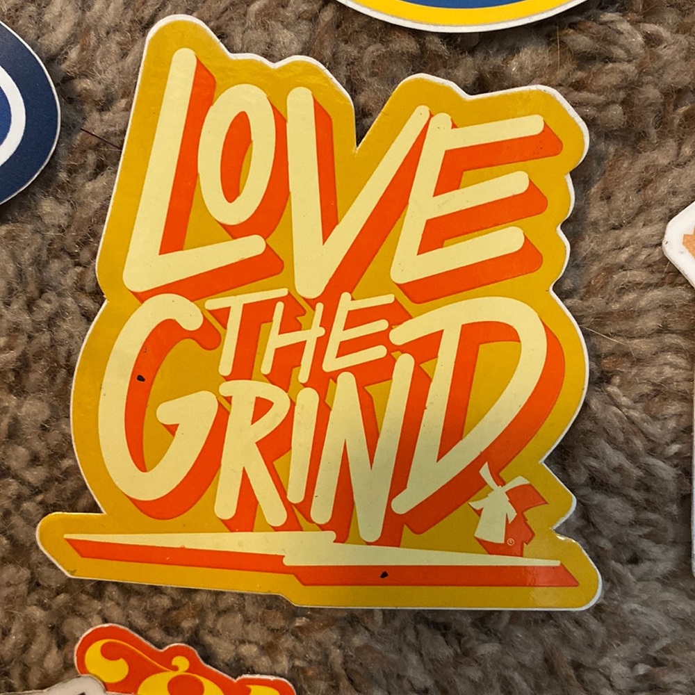 Dutch bros love the grind sticker